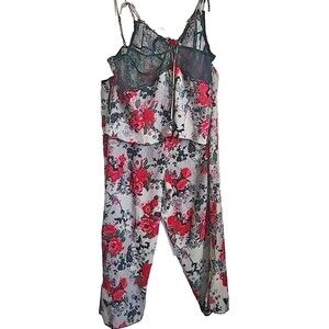 Je T’ador Plus Size Women’s 1X Lightweight Pajama Set Sheer Roses Lace Sexy